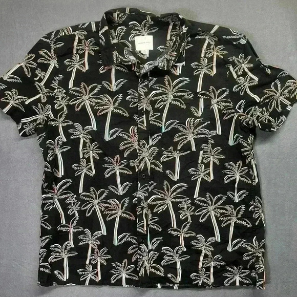American Eagle Short sleeve Button up Palm Tree Shirt Mens XXL printed 1011 - Picture 1 of 7